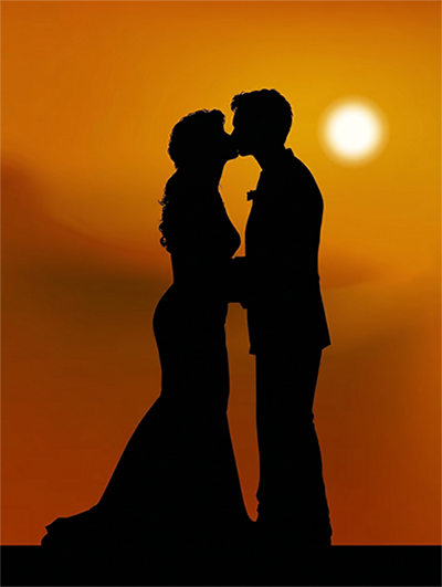 Silueta de Novios